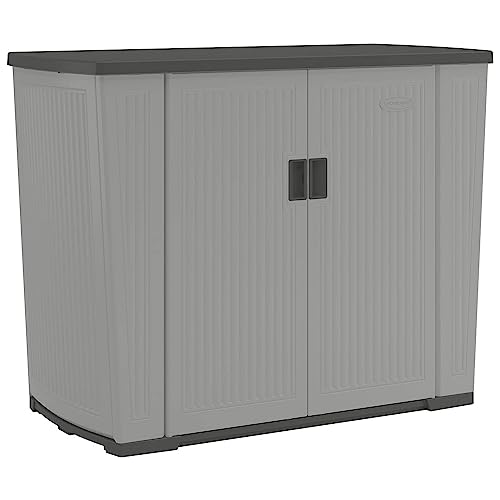 Suncast Backyard Oasis 130 Gallon Storage Shed, Dove Gray