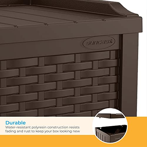 Suncast 22 Gallon Resin Storage Seat, Java Color