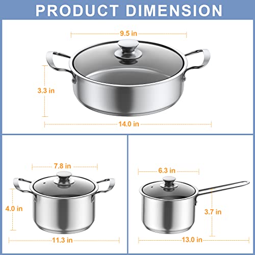 Aufranc 6 Piece Stainless Steel Cookware Set