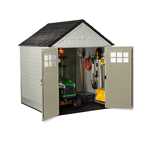 Rubbermaid 7 x 7 Ft Storage Shed, Beige/Brown