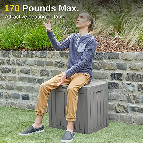 EAST OAK Outdoor Storage Box, 31 Gallon - Grey