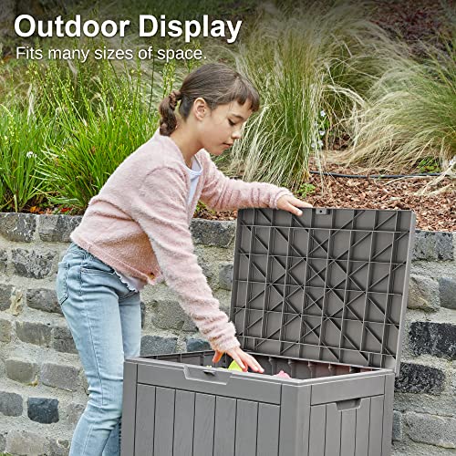 EAST OAK Outdoor Storage Box, 31 Gallon - Grey