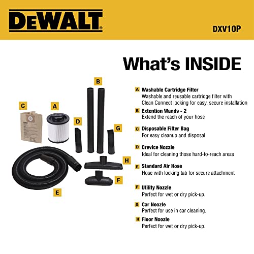 DEWALT DXV10P 10 Gallon Quiet Poly Vacuum