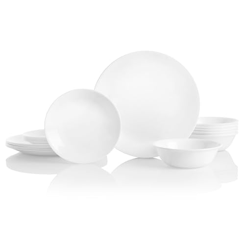 Corelle 18-Piece Winter Frost White Dinnerware Set