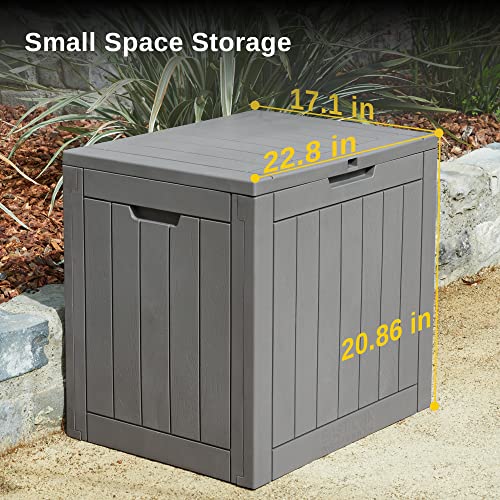 EAST OAK Outdoor Storage Box, 31 Gallon - Grey