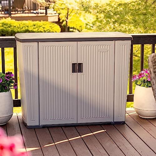 Suncast Backyard Oasis 130 Gallon Storage Shed, Dove Gray