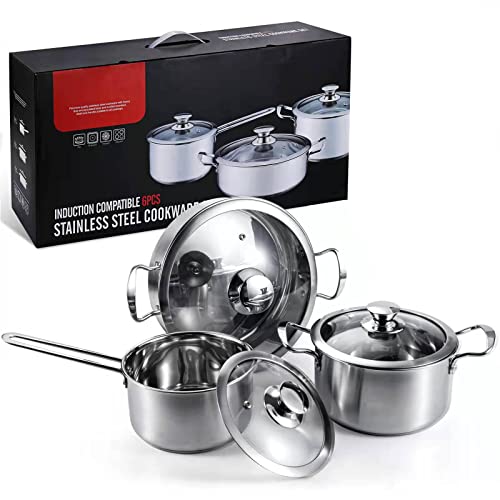Aufranc 6 Piece Stainless Steel Cookware Set