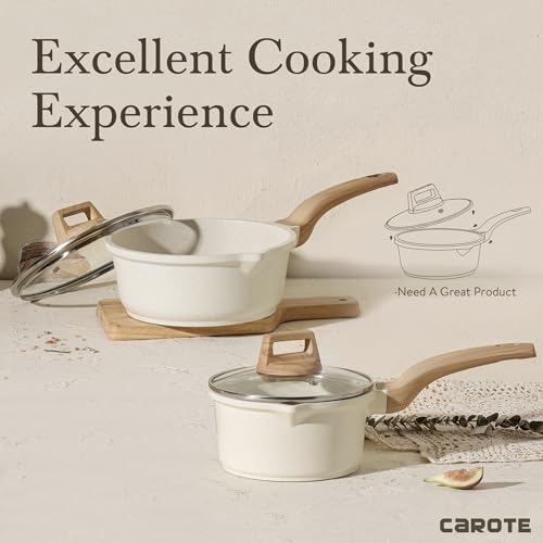 Nonstick Sauce Pan Set with Lid, Easy to Clean