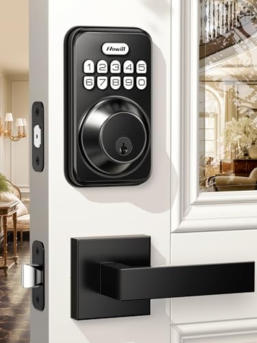 Smart Keyless Entry Door Lock with Auto-Locking Feature, Matte Black
