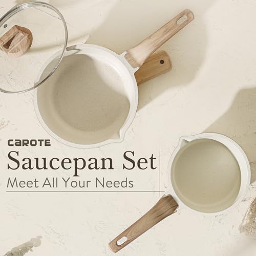 Nonstick Sauce Pan Set with Lid, Easy to Clean
