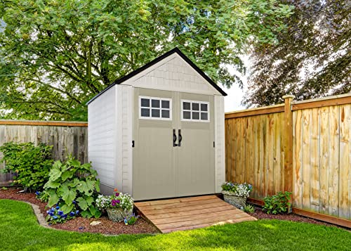 Rubbermaid 7 x 7 Ft Storage Shed, Beige/Brown