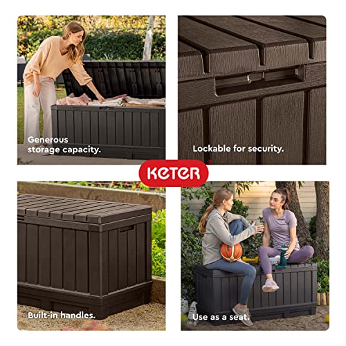 Keter Kentwood 92 Gallon Resin Deck Box﻿ for Patio Items