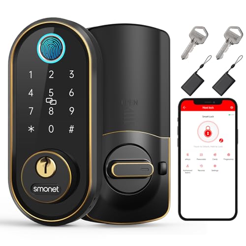Keyless Fingerprint Electronic Deadbolt Lock with Bluetooth & Alexa