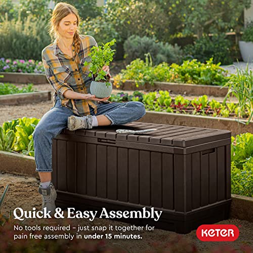 Keter Kentwood 92 Gallon Resin Deck Box﻿ for Patio Items