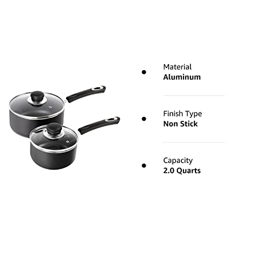 Utopia Kitchen Nonstick Saucepan Set - 1 Quart and 2 Quart multipurpose pots