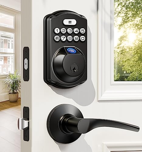 Veise Keyless Fingerprint Door Lock with Lever Handles