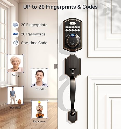 Veise Front Door Fingerprint Keypad Lock Set