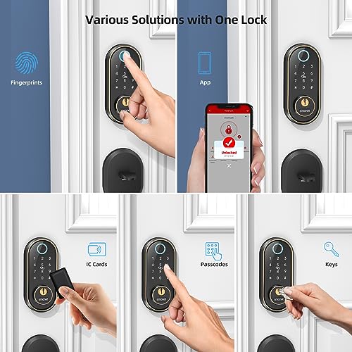Keyless Fingerprint Electronic Deadbolt Lock with Bluetooth & Alexa