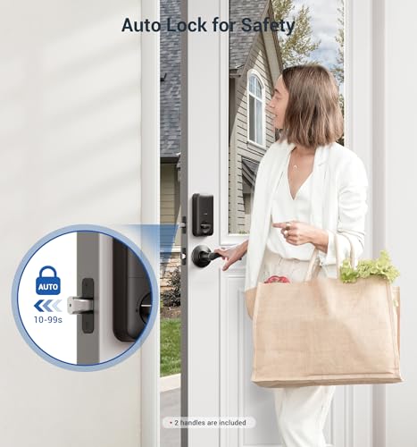 Veise Keyless Fingerprint Door Lock with Lever Handles