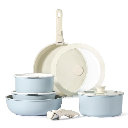 11pc Nonstick Cookware Set with Detachable Induction Handle