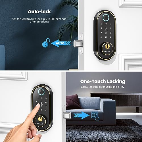 Keyless Fingerprint Electronic Deadbolt Lock with Bluetooth & Alexa