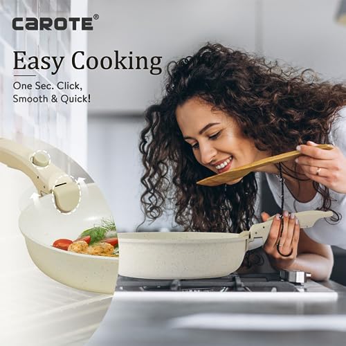 CAROTE 11pcs Nonstick Pots and Pans Set, Induction Kitchen