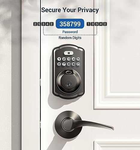 Veise Keyless Fingerprint Door Lock with Lever Handles