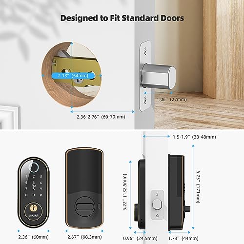 Keyless Fingerprint Electronic Deadbolt Lock with Bluetooth & Alexa