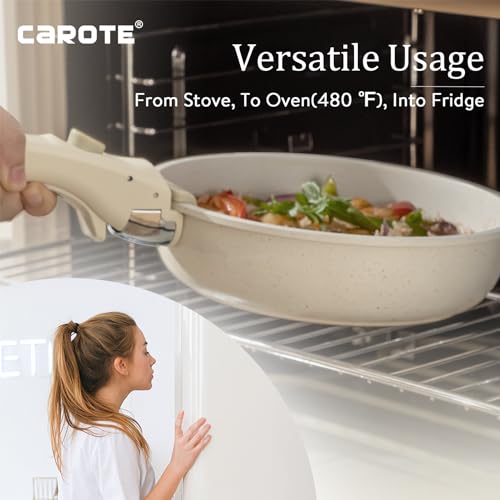 CAROTE 11pcs Nonstick Pots and Pans Set, Induction Kitchen