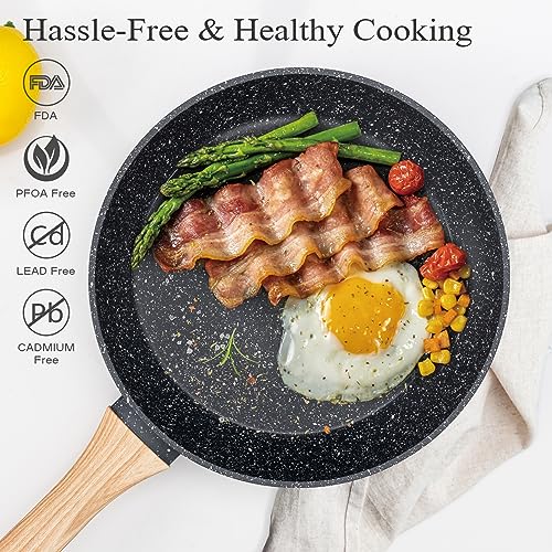 12-Piece Nonstick Cookware Set for Induction Cooking (Black)