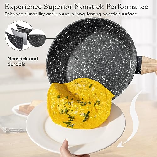 12-Piece Nonstick Cookware Set for Induction Cooking (Black)