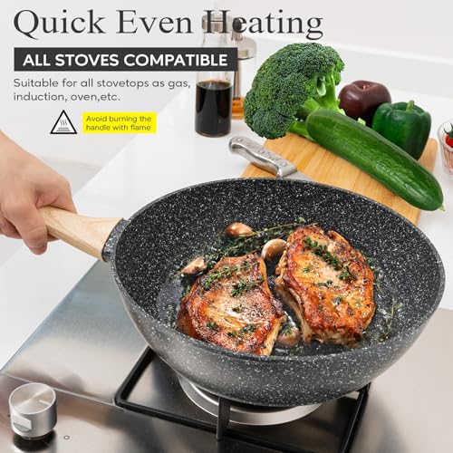 12-Piece Nonstick Cookware Set for Induction Cooking (Black)