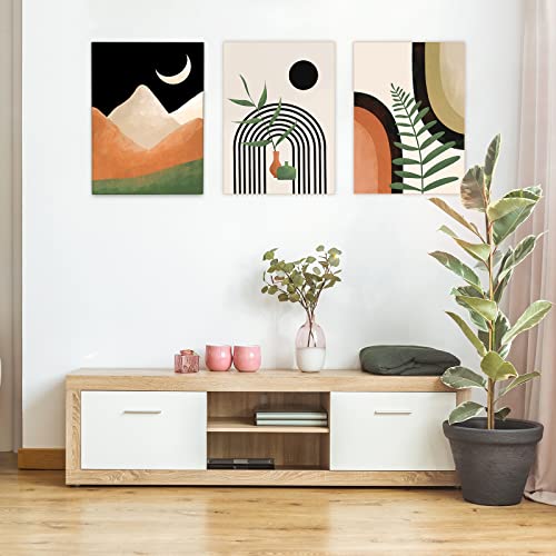 Boho Abstract Geometric Wall Decor Set 12x16in Framed
