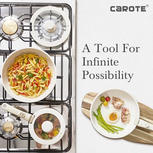 CAROTE 11pcs Nonstick Pots and Pans Set, Induction Kitchen