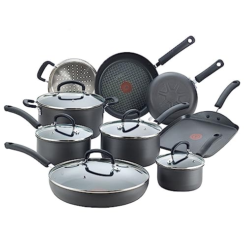 14-Piece T-fal Hard Anodized Nonstick Cookware Set
