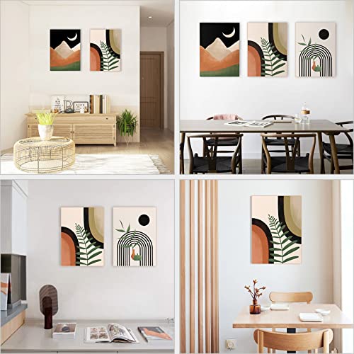 Boho Abstract Geometric Wall Decor Set 12x16in Framed