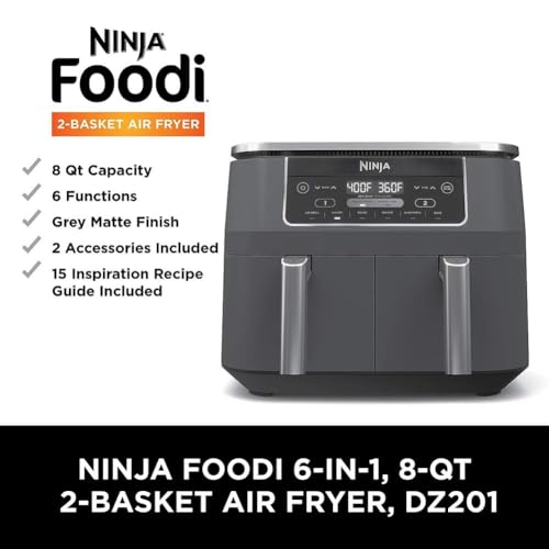 Ninja DZ201 Foodi 8-Qt 6-in-1 DualZone Air Fryer