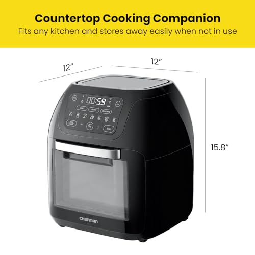 Chefman Multifunction Digital Air Fryer: Rotisserie, Dehydrator, Convectionoken