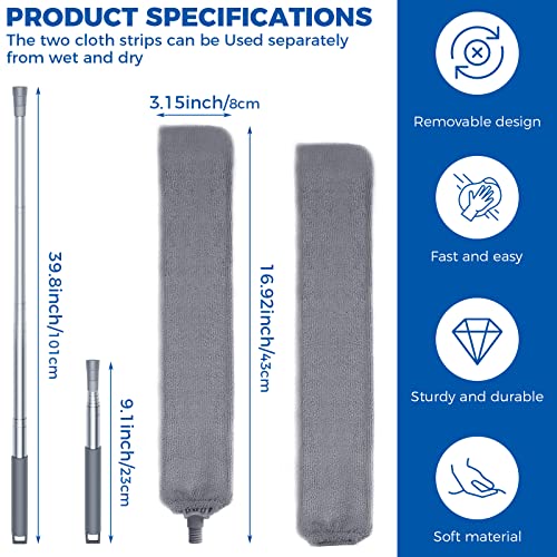 Long Handle Retractable Duster with 2 Microfiber Cloths