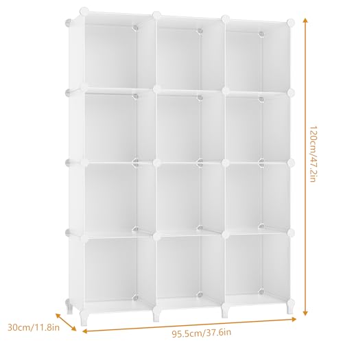 12-Cube Portable Closet Organizer Shelves for Clothing Storage