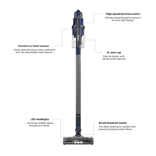 Shark IX141 Pet Cordless Stick Vacuum, Grey/Iris