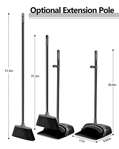 52" Long Handle Standing Dustpan & Broom Set