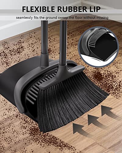 52" Long Handle Standing Dustpan & Broom Set