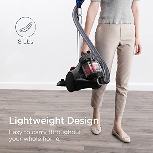 EUREKA Lightweight Canister Vacuum for Carpets and Hard Floors