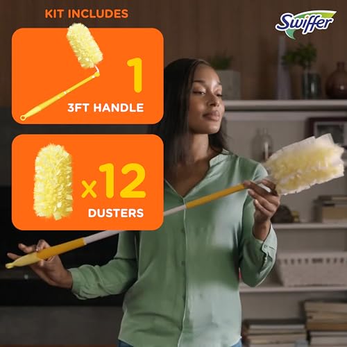 Swiffer Heavy Duty Duster Bundle - Handle + 12 Dusters