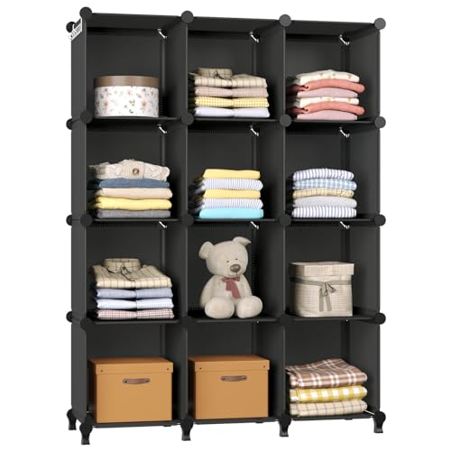 12-Cube Portable Closet Organizer for Kids, Bedroom, Office