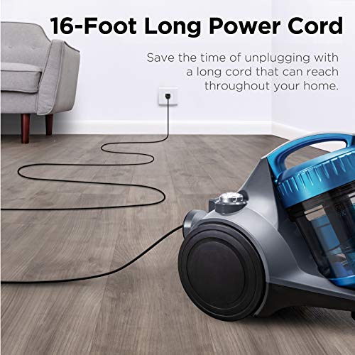 Eureka WhirlWind Lightweight Canister Vacuum Cleaner - Blue