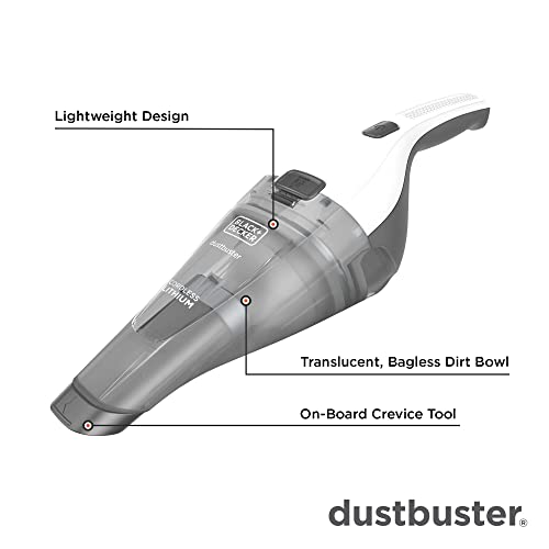Cordless Handheld Vacuum by BLACK+DECKER, White
