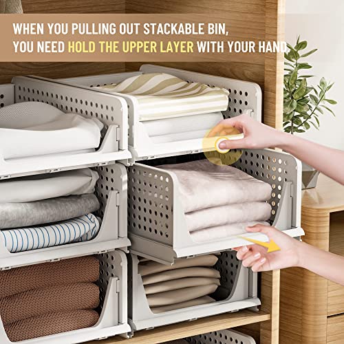 Pinkpum Stackable Plastic Storage Basket - Set of 4
