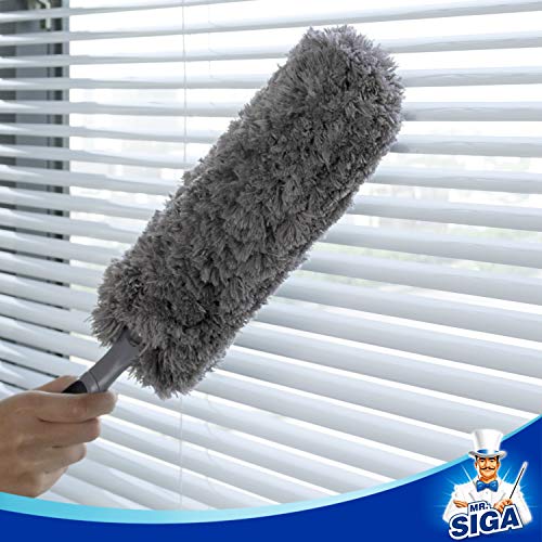 MR.SIGA Washable Microfiber Duster for Household Cleaning, Gray